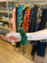 Load image into Gallery viewer, Black Colour DK Sanni Big Glitter Scrunchie
