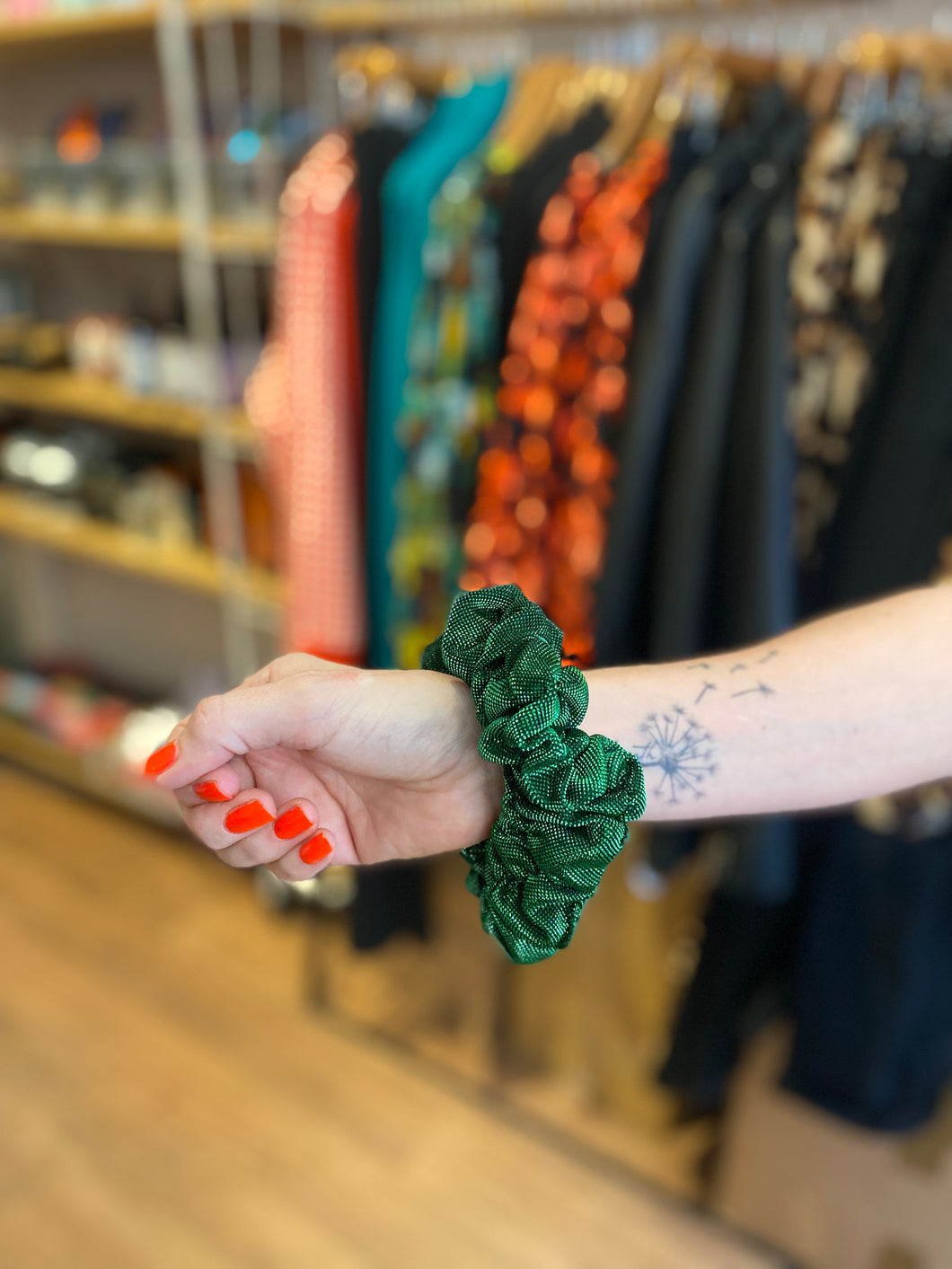 Black Colour DK Sanni Big Glitter Scrunchie