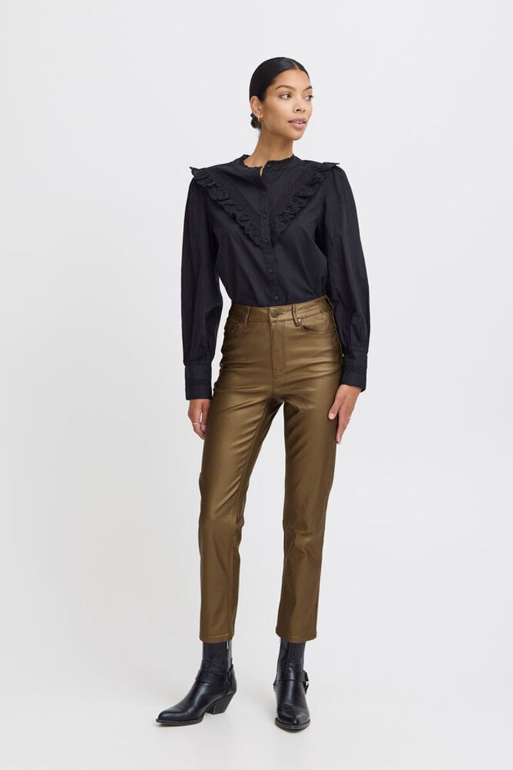 B Young Kiko Metallic Trousers - Walnut