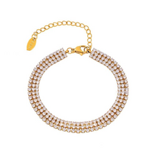 Load image into Gallery viewer, Triple Row Crystal Bracelet - Clear or Multi

