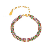 Load image into Gallery viewer, Triple Row Crystal Bracelet - Clear or Multi
