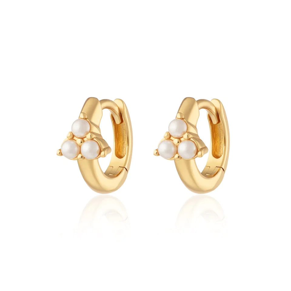 Scream Pretty Pearl Trinity Huggie Earrings
