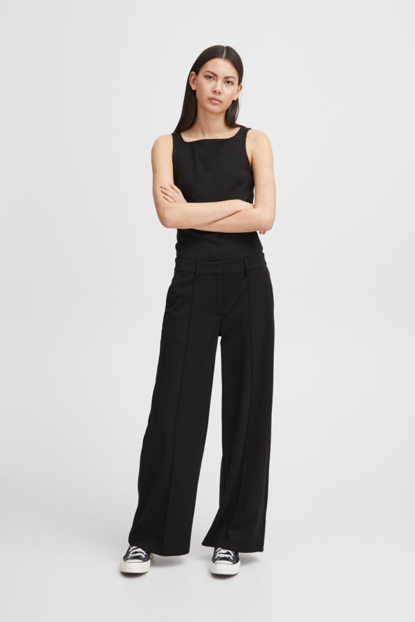 ICHI Kate Wide Trousers - Black