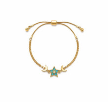 Load image into Gallery viewer, Star and Moon Charm Slider Bracelet- 2 Colours
