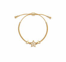 Load image into Gallery viewer, Star and Moon Charm Slider Bracelet- 2 Colours
