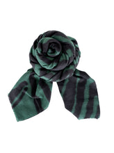 Load image into Gallery viewer, Black Colour DK Zebra Soft Winter Scarf - Green / Black
