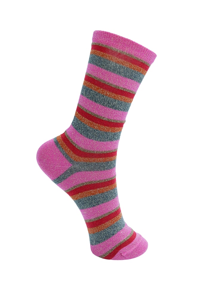 Black Colour DK Striped Socks - 4 Colourways
