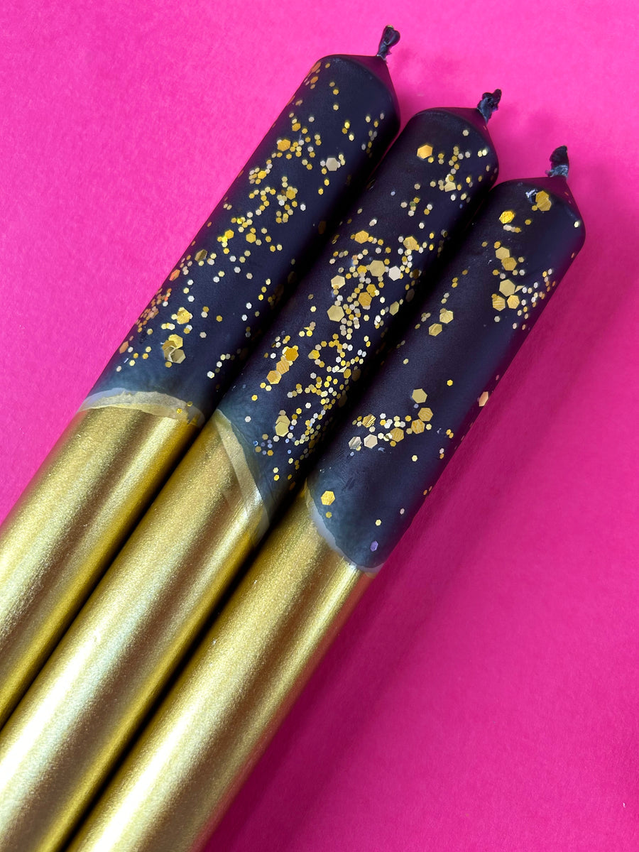 Dip Dye Starry Starry Night Dinner Candles - 3 Variants