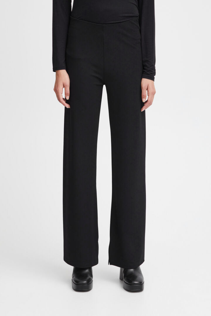 ICHI Katine Flared Trousers with Ankle Spilts
