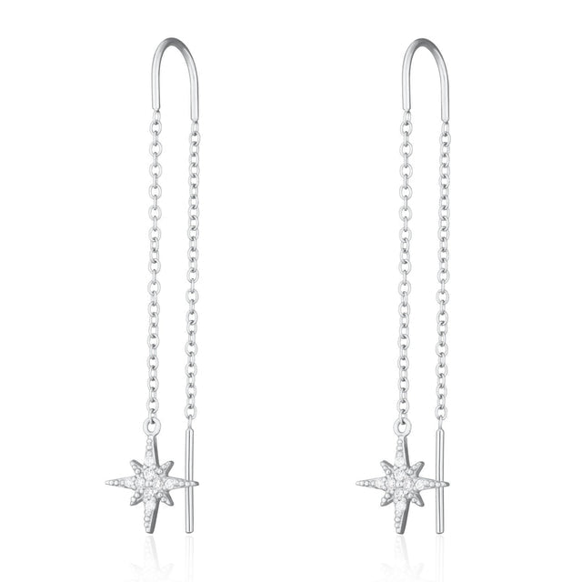 Scream Pretty Starburst Threader Earrings (comes in Gold Plated or Silver Plated)