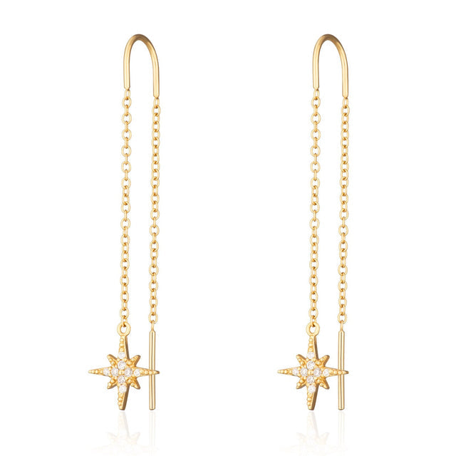 Scream Pretty Starburst Threader Earrings (comes in Gold Plated or Silver Plated)g