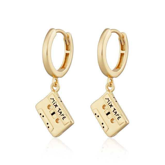 Scream Pretty Mix Tape Hoop Earrings (comes in Gold Plated or Silver Plated)