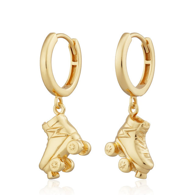 Scream Pretty Roller Skate Hoop Earrings (comes in Gold Plated or Silver Plated)