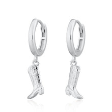 Load image into Gallery viewer, Scream Pretty Cowboy Boot Hoop Earrings (comes in Gold Plated or Silver Plated)
