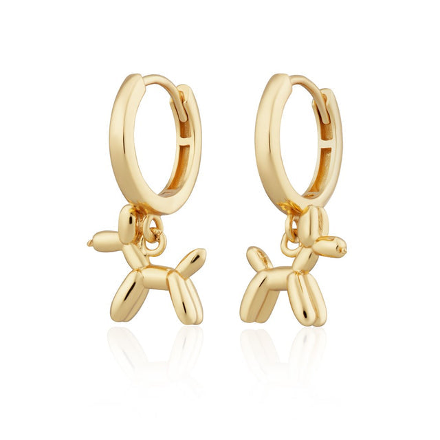 Scream Pretty Balloon Dog Hoop Earrings (comes in Gold Plated or Silver Plated)