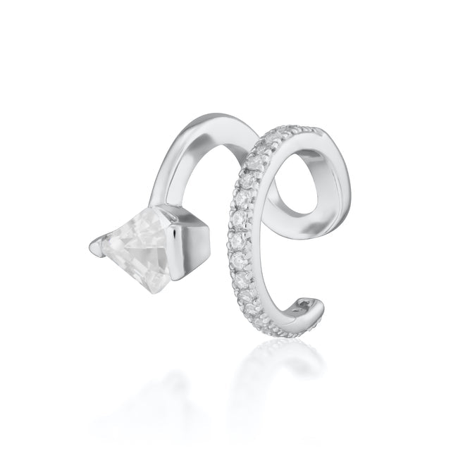 Scream Pretty Diamond Double Band Single Ear Cuff - Silver or Gold