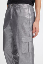 Load image into Gallery viewer, ICHI Jovie Silver Cargo Trousers
