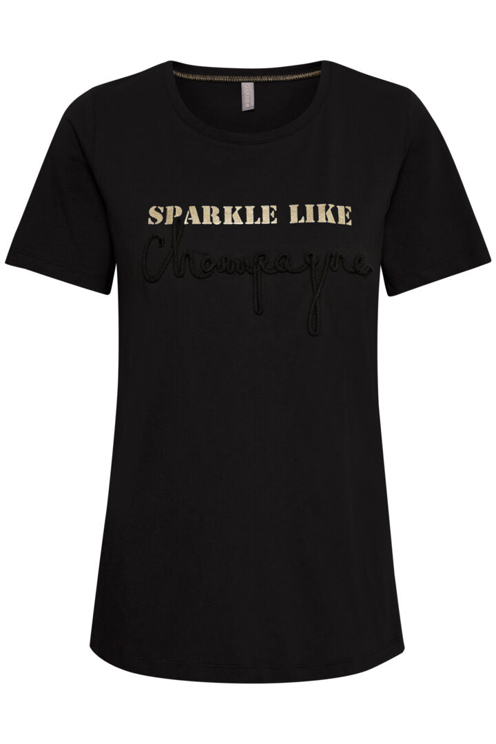 Culture Amora ‘Sparkle Like Champagne’ Black/Silver T-Shirt