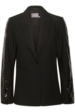 Load image into Gallery viewer, Culture Chastina Black Sequin Detail Blazer
