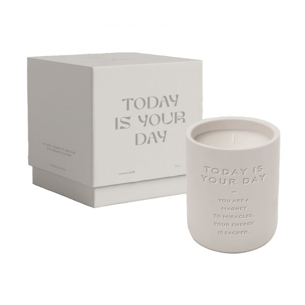The Gift Label 'TODAY IS YOUR DAY’ Cement Candle