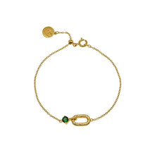 Load image into Gallery viewer, Amelia Scott Alma Oval Emerald Bracelet - Silver / Gold
