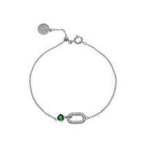 Load image into Gallery viewer, Amelia Scott Alma Oval Emerald Bracelet - Silver / Gold
