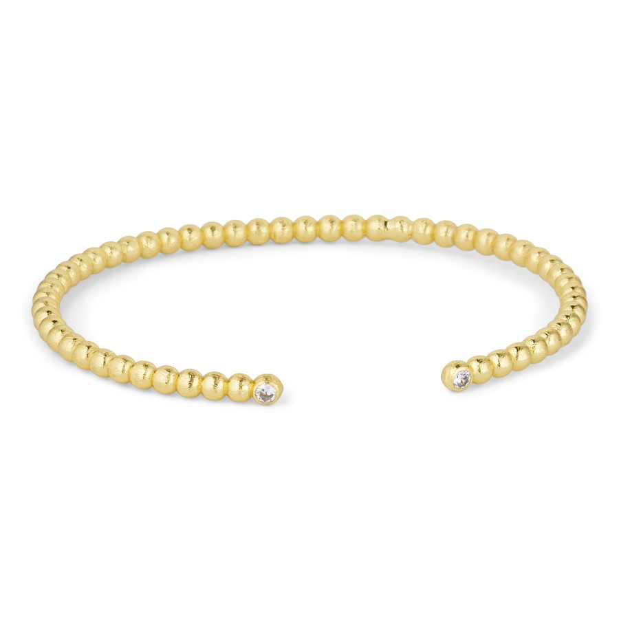 Pure by Nat Gold Adjustable Bangle with Zircons