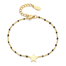 Load image into Gallery viewer, Star Beaded Gold Bracelets - White / Black
