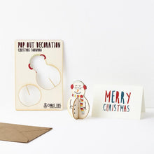 Load image into Gallery viewer, Pop Out Christmas Snowman Decoration Card
