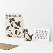 Load image into Gallery viewer, Pop Out Black &amp; White Cat Decoration Card
