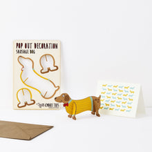 Load image into Gallery viewer, Pop Out Sausage Dog Decoration Card
