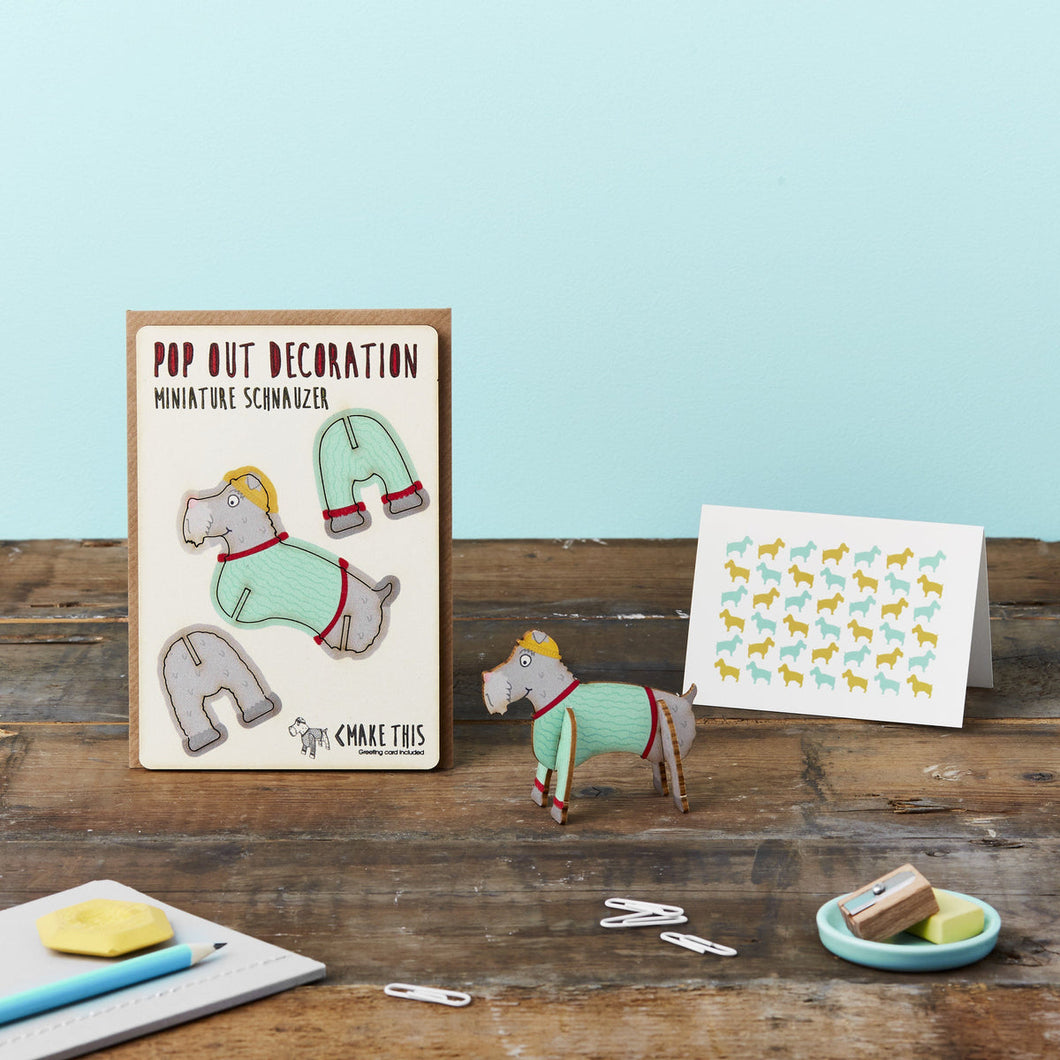 Pop Out Miniature Schauzer Decoration Card