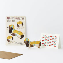 Load image into Gallery viewer, Pop Out Basset Hound Decoration Card
