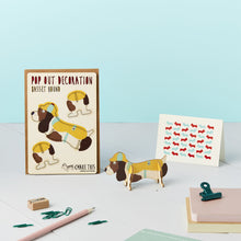 Load image into Gallery viewer, Pop Out Basset Hound Decoration Card
