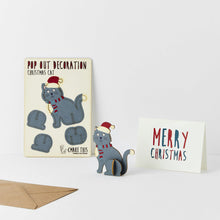 Load image into Gallery viewer, Pop Out Christmas Cat Decoration Card
