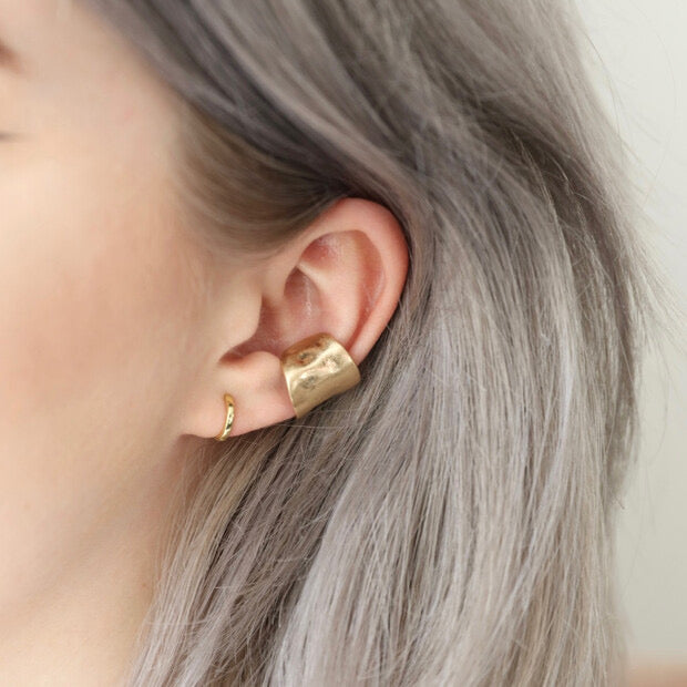 Lisa Angel Long Hammered Ear Cuff - Gold