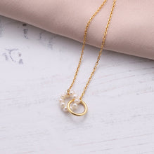 Load image into Gallery viewer, Attic Creations Message Bottle Interlocking Pearl Circle Necklace - ‘With Love’
