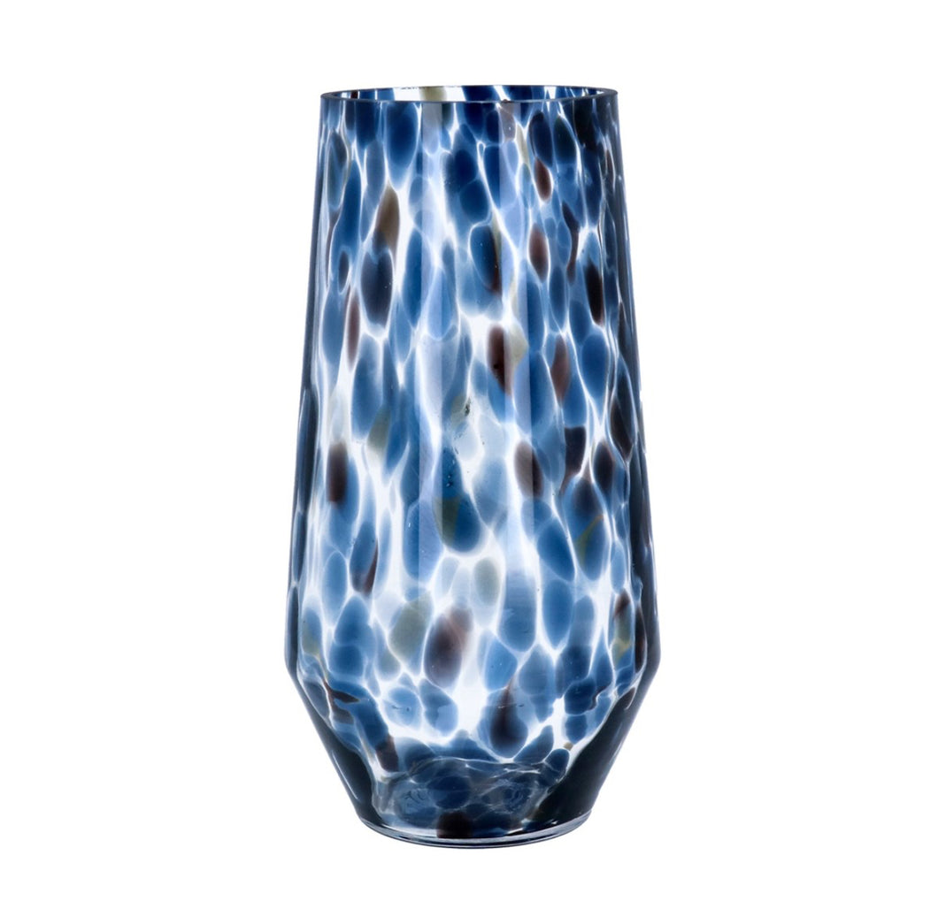 Gisela Graham Blue Tortoiseshell Tall Vase