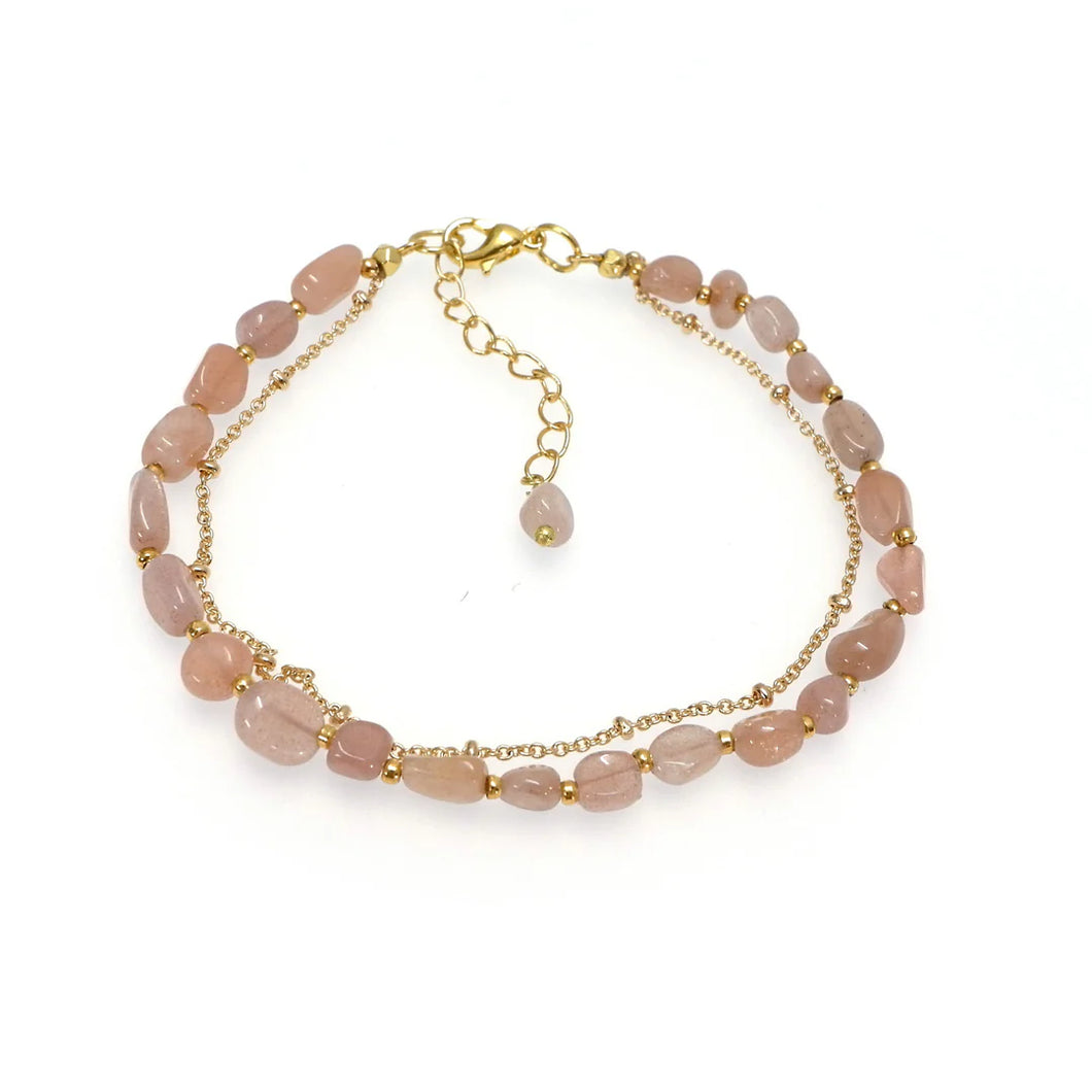 Annabella Moore Sunstone & Gold Bracelet in a Bottle