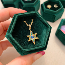 Load image into Gallery viewer, Amelia Scott Nova North Star Sapphire, Emerald CZ Necklace

