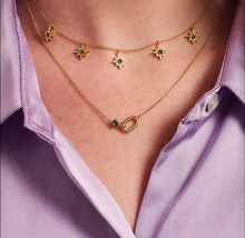 Load image into Gallery viewer, Amelia Scott Alma Oval Emerald Necklace

