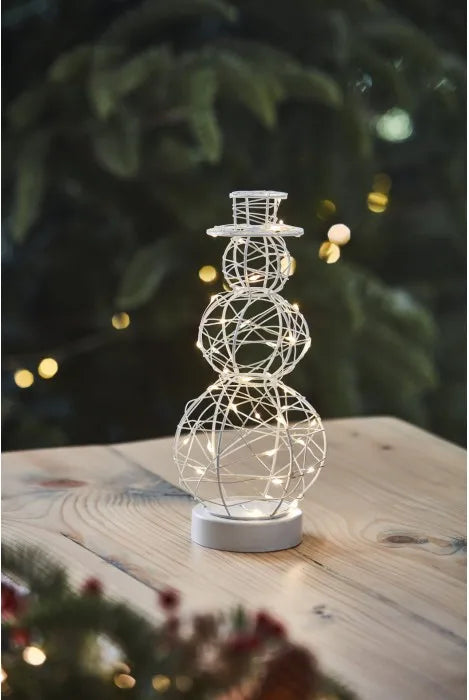 Table Wire Snowman - white
