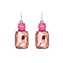 Load image into Gallery viewer, Cut Gem Drop Earrings - Peach/Pink
