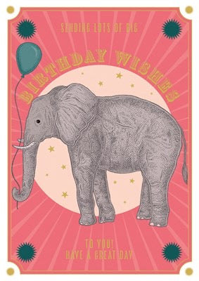 Elephant Big Birthday - Greeting Card