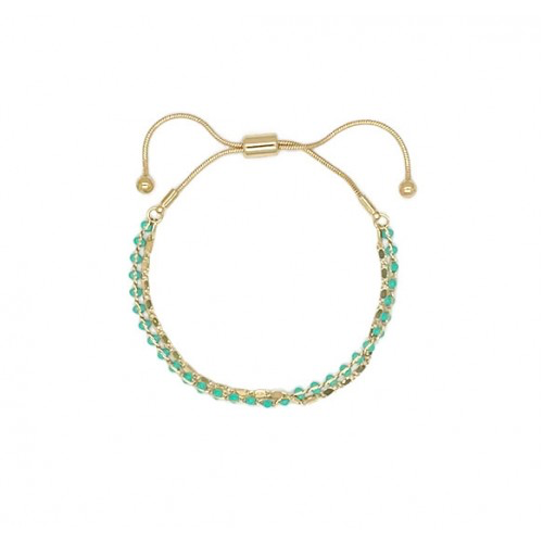Gold Double Layered Bracelet with Beads - 3 Colours