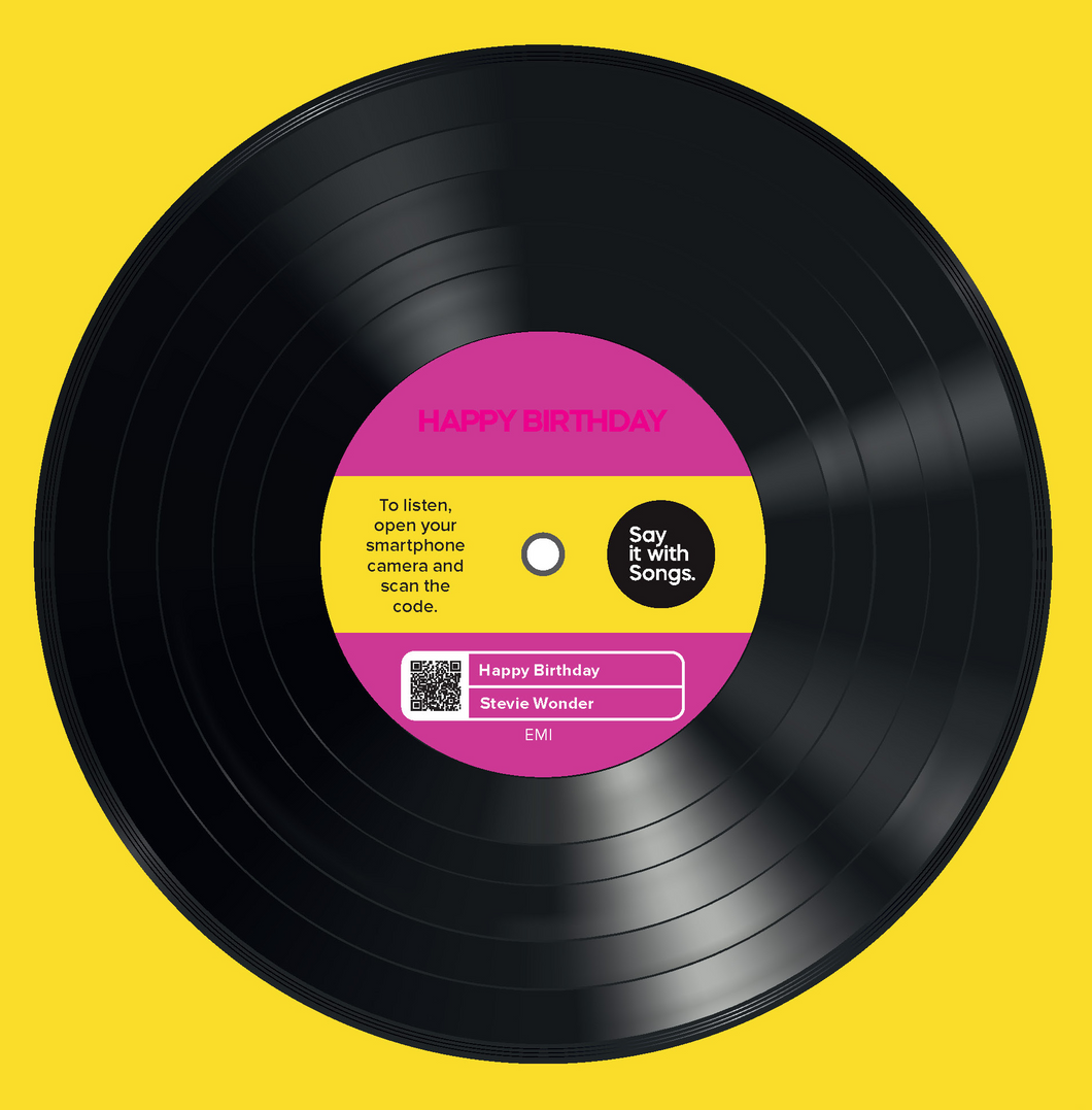 Happy Birthday Vinyl - Say it with Songs Card