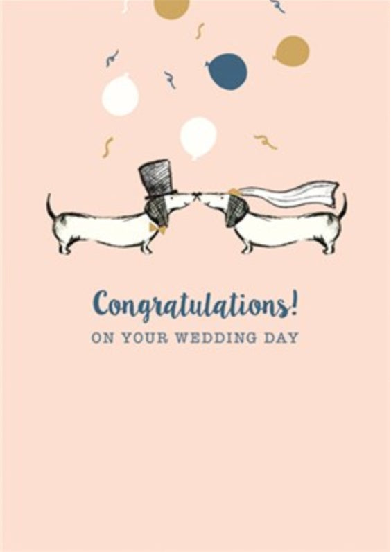 Wedding Sausage Dogs - Greeting Card