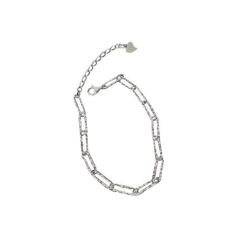 Textured Chain Link Bracelet - Sterling Silver