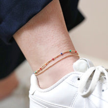 Load image into Gallery viewer, Lisa Angel Enamel Ball Double Chain Anklet
