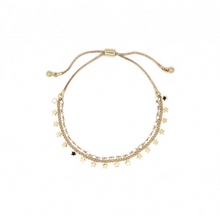 Load image into Gallery viewer, Gold Double Layered Bracelet with Beads and Stars - 2 Colours
